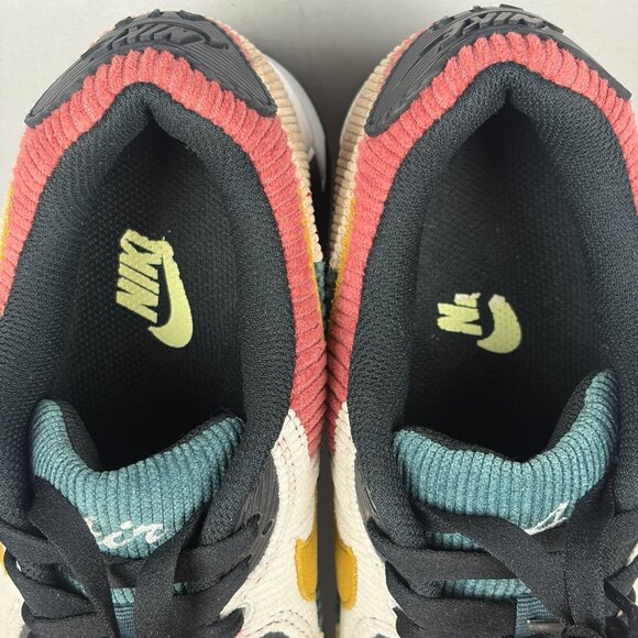 Nike Air Max 90 Multi Corduroy Athletic Shoes Womens 8 Pink Gold Green Red White - Picture 8 of 10